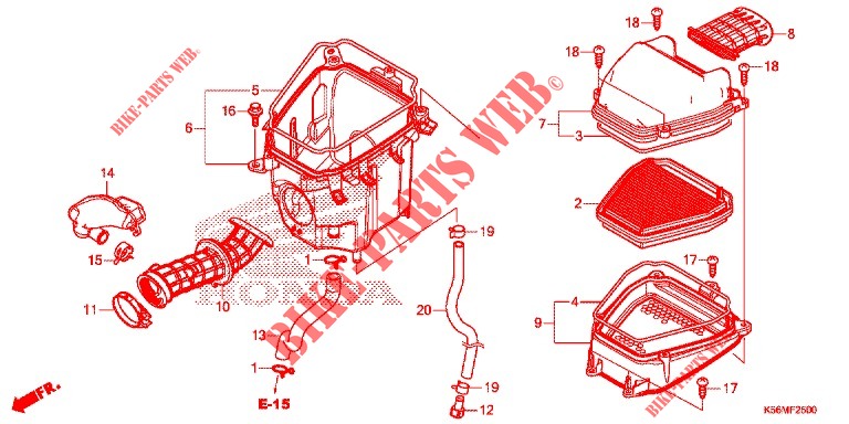 FRONT COVER   AIR CLEANER for Honda RS 150 R V2 2018