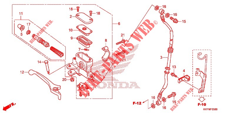 FRONT BRAKE MASTER CYLINDER for Honda DASH 125, Rear brake disk 2018