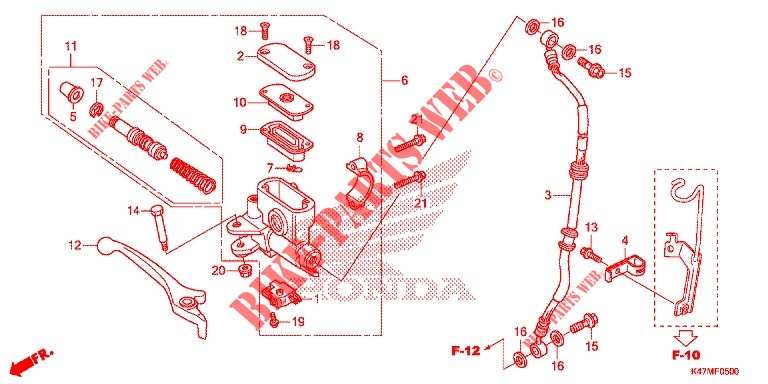 FRONT BRAKE MASTER CYLINDER for Honda DASH 125, Rear brake disk 2019