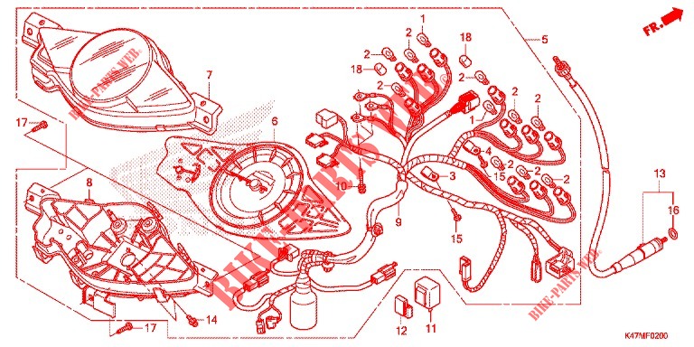 METER for Honda DASH 125, Rear brake disk 2019
