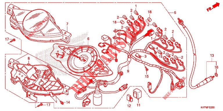 METER for Honda DASH 125, Rear brake drum 2018