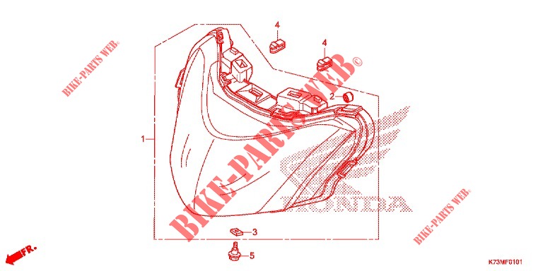 HEADLIGHT (AFS125MCSK/MCRK) for Honda WAVE 125, Front disk, Rear brake disk 2018 2020