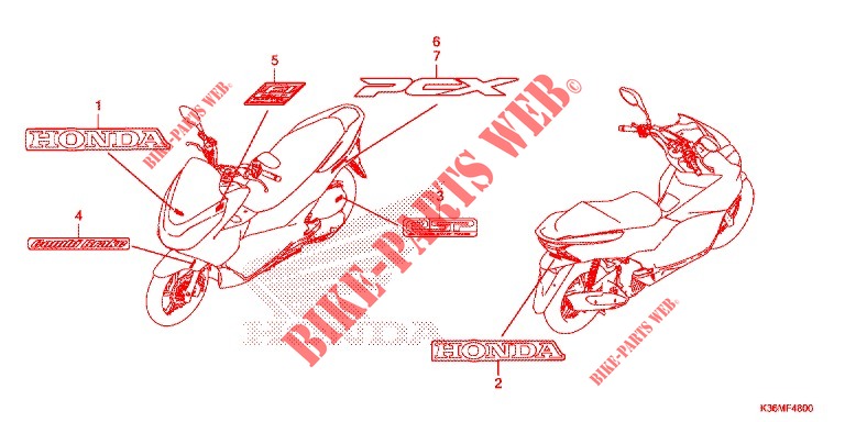 STICKERS for Honda PCX 150 2015